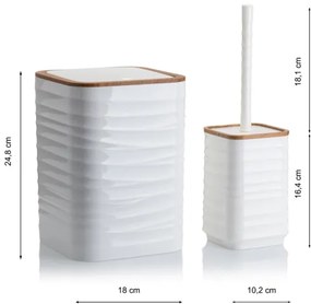 Fürdőszobai készlet WAVE 5 db fehér/barna