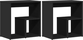 vidaXL 2 db fekete szerelt fa kisasztal 50 x 30 x 50 cm
