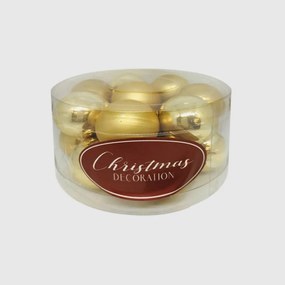 Aranyszínű üveg karácsonyi gömb szett 16*3cm