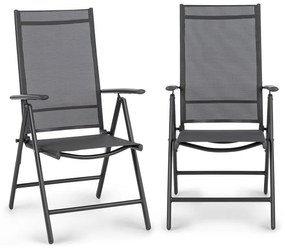 Blumfeldt Almeria garden chair, összecsukható szék, 2 darabos szett, 56,5 x 107 x 68 cm, comfortmesh, antracit