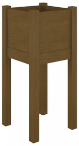 2 db mézbarna tömör fenyőfa kerti virágtartó 31 x 31 x 70 cm