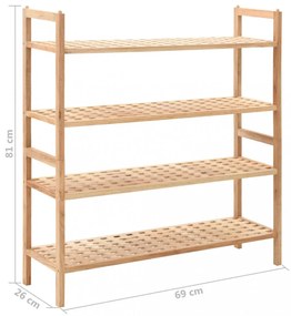 tömör diófa cipőtartó 69 x 26 x 81 cm