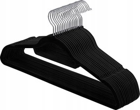 Fekete bársony akasztók, 20 darabos készlet