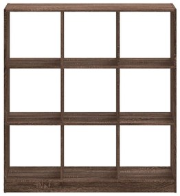 barna tölgy színű szerelt fa könyvespolc 102 x 32 x 108 cm