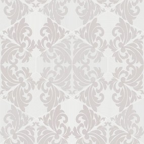Vinil Tapéta Díszek Fehér Szürke Damaszt