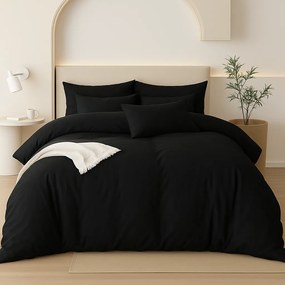 FEKETE pamut DeLuxe lepedők Ágynemű mérete: 140x200 cm, A csomag tartalma: Készletcsomagolás