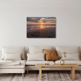Egy szív képe a homokban (üvegen) (70x50 cm)