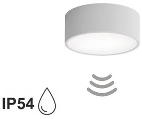 Fürdőszobai mennyezeti lámpa érzékelővel CLEO 1xE27/24W/230V Ø 20 cm IP54 szürke