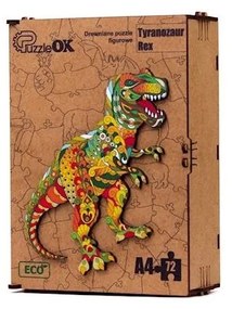 3D kézzel készített fa puzzle - T-Rex A4