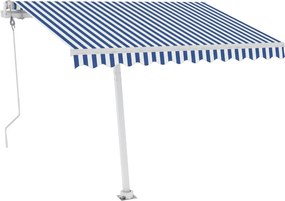 vidaXL kék/fehér automata szélérzékelős és LED-es napellenző 300x250cm