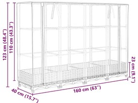 rattan megjelenésű magaságyás melegháztakaróval 160x40x123 cm