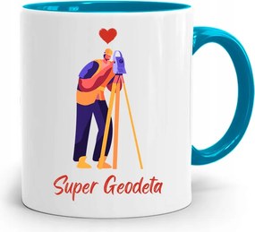 Kék Bögre Földmérőknek Szuper Földmérő Nyomtatott Fotóval