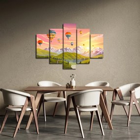 Léggömbök képe a táj felett (150x105 cm)
