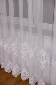 Bambusz Selene függöny méterben, dupla hímzéssel, fehér, magasság: 300 cm