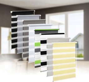 Roló ablakra éjjel-nappal feszítővel fúrás nélkül fekete-fehér 45x150cm