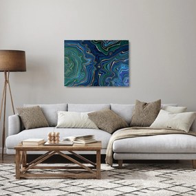 Kép - zöld-kék márvány (üvegen) (70x50 cm)