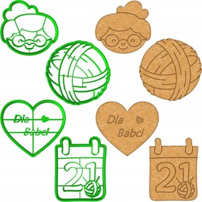 4x Mézeskalács lyukasztó Formák Nagymama És Nagypapa Napjára Nagymama 4db-os szett