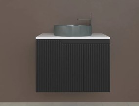 Piramida EURIDIKA fali fürdőszobabútor - mosdópult mosdó nélkül -2 ajtós - PINO FEKETE - 75 x 48 x 53 cm