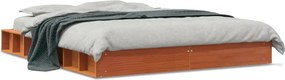 vidaXL viaszbarna tömör fenyőfa ágy matrac nélkül 160 x 200 cm