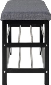 Padova pad, szürke, fekete lábakkal, 100x34x50