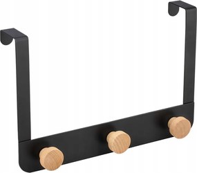 Ruhaakasztó Ajtó törölköző akasztó loft fém fekete tripla