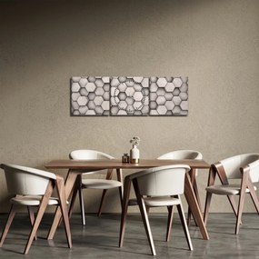 Kép - Hatszögek beton kivitelben (órával) (90x30 cm)