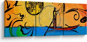 Egy ősi festmény képe (órával) (90x30 cm)