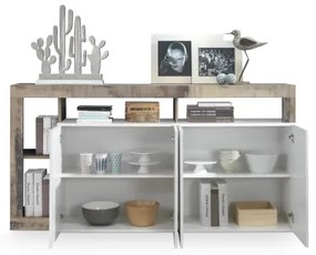 Komód LENOR fehér/barna