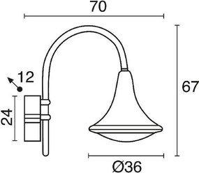 Novolux PANA 672B-L0234B-04 Fali lámpa 1x34W/LED 3600LM IP65