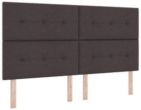 Boxspring Ágy Matraccal Sötétbarna Szövet Super King