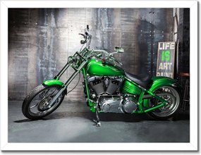 Poszterek keretben 40x30 Zöld chopper Motorkerékpár