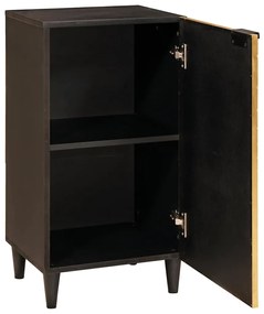 Széf polcokkal Fekete és Arany 40 x 33 x 75 cm tömör mangófa