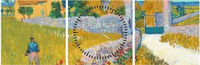 Kép - Vincent van Gogh, Farmhouse in Provence, reprodukciók (órával) (90x30 cm)