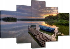 Vászonkép 120x80 Naplemente tó