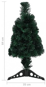 száloptikás vékony műkarácsonyfa talppal 64 cm