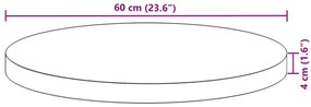 kerek tömör akácfa asztallap Ø60 x 4 cm