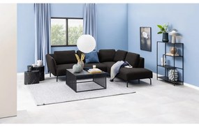 Fekete dohányzóasztal üveg asztallappal 80x80 cm Strington – Actona