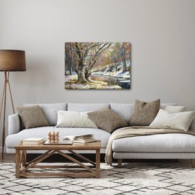 Egy festett téli táj képe (70x50 cm)