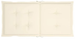 6 db krémszínű oxford szövet háttámlás székpárna 100x50x3 cm