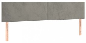 2 db világosszürke bársony fejtámla 100x5x78/88 cm
