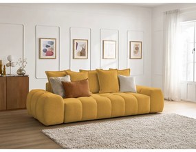 Mustársárga zsenília kanapé 278 cm Everest – Bobochic Paris