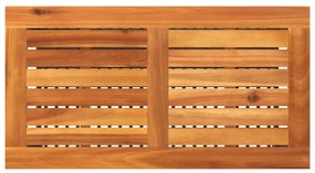 fekete polyrattan és akácfa kerti asztal 70 x 38 x 42 cm