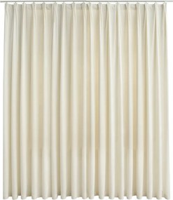 vidaXL krémszínű bársony sötétítőfüggöny kampókkal 290 x 245 cm