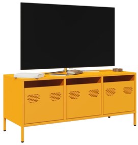 mustársárga hidegen hengerelt acél TV-szekrény 101,5x39x43,5 cm