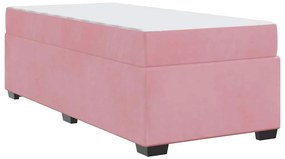 Ágykeret matraccal matracmal Rózsaszín 90 x 190 cm Bársony