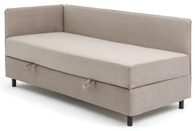 Szürkésbarna kárpitozott ágyneműtartós egyszemélyes ágy matraccal 90x200 cm Avela – Bonami Selection