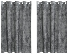 plüss függönyök 2 db lyukkal Szürke 175x140 cm