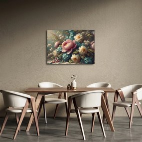 Kép - Természet csendélet virágokkal - festmény (70x50 cm)