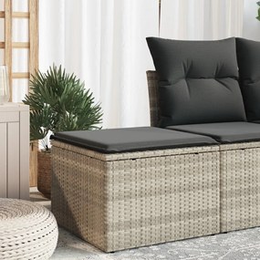 vidaXL világosszürke polyrattan kerti szék párnával 55 x 55 x 37 cm