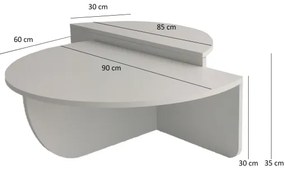 KÉSZLET 2x Kávésasztal PODIUM fehér